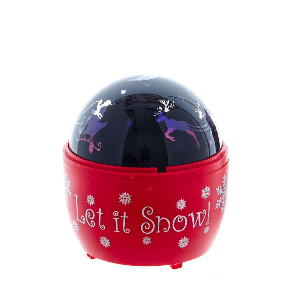 Kurt Adler  5 in. Battery-Operated USB Night Light Projector, Red