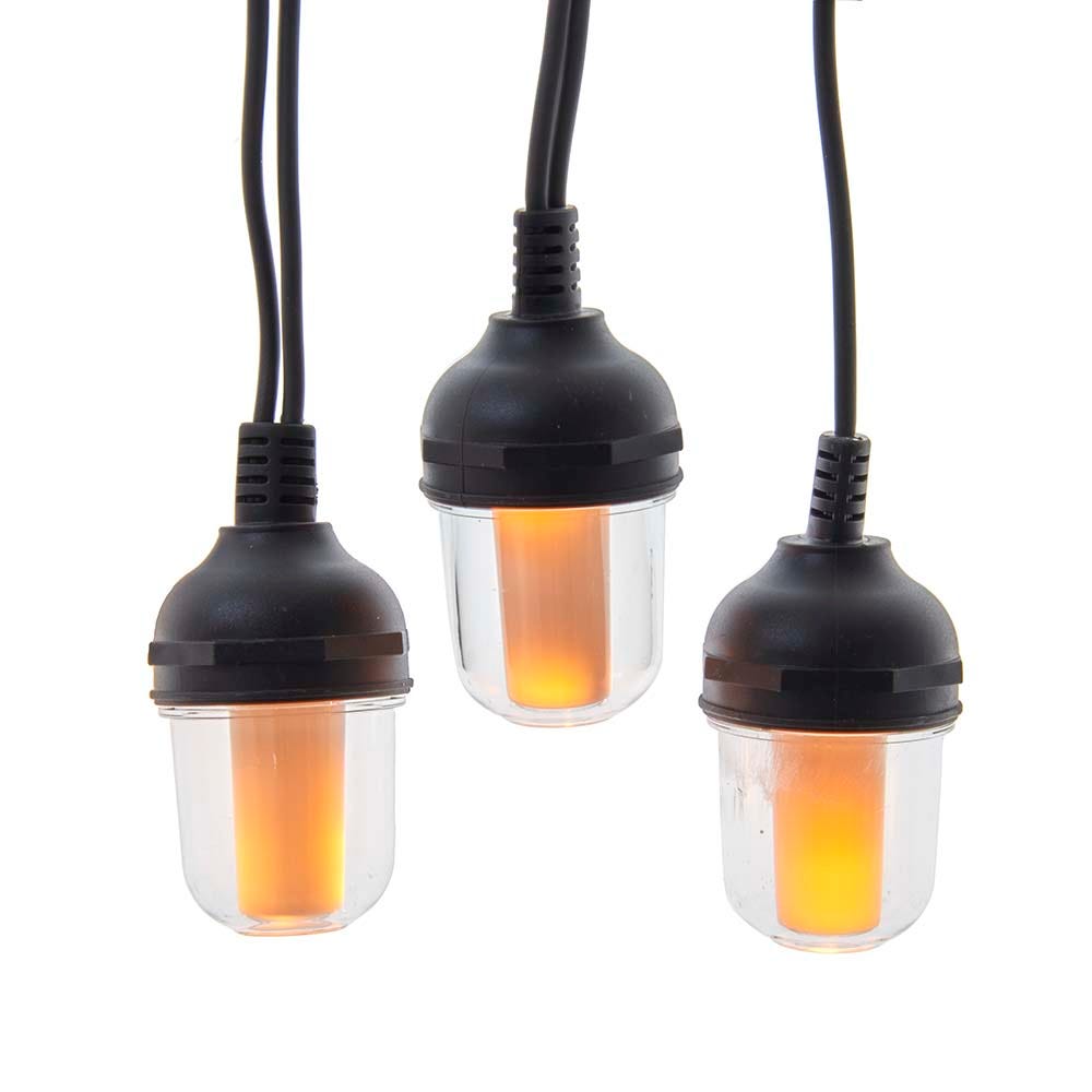 Kurt Adler AD1023 100-Light Lantern with Flicker Flame Light Set - 10 Piece