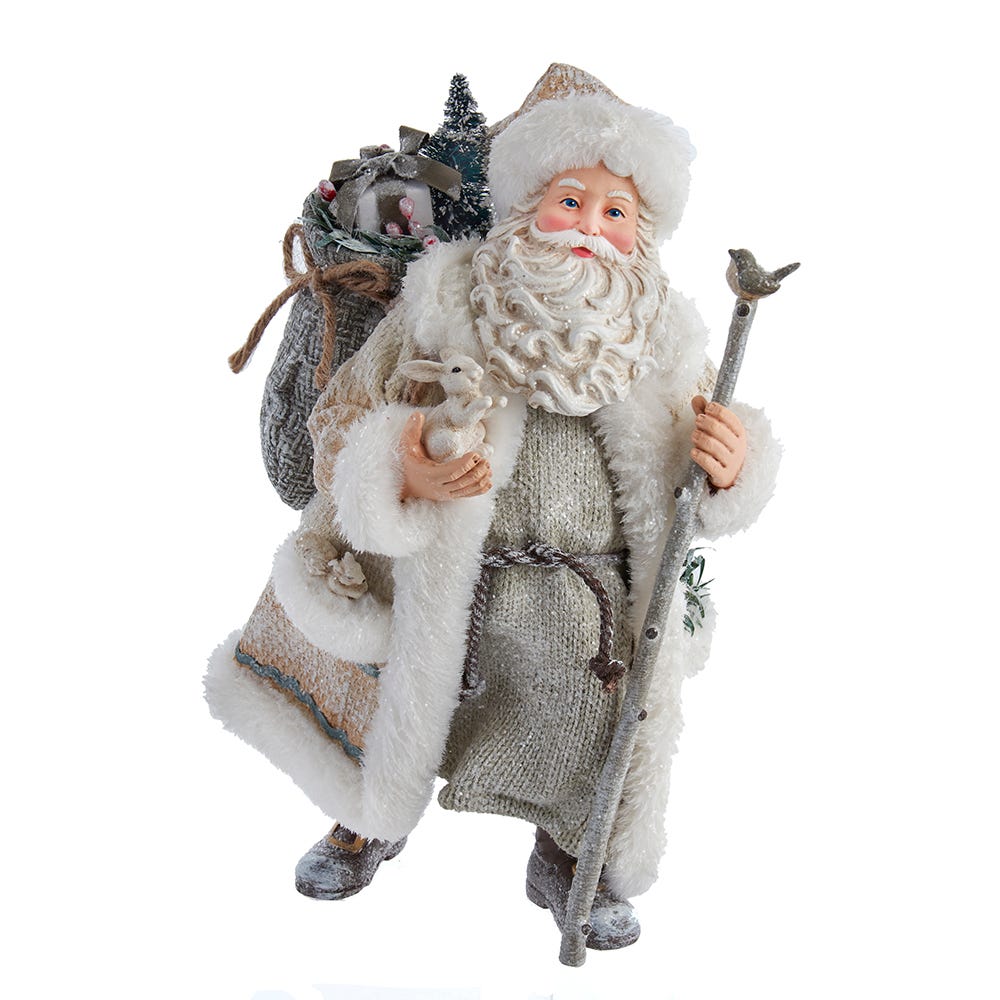 Picture of Kurt Adler FA0147 10.5 in. Fabrich Snowy Woods Santa