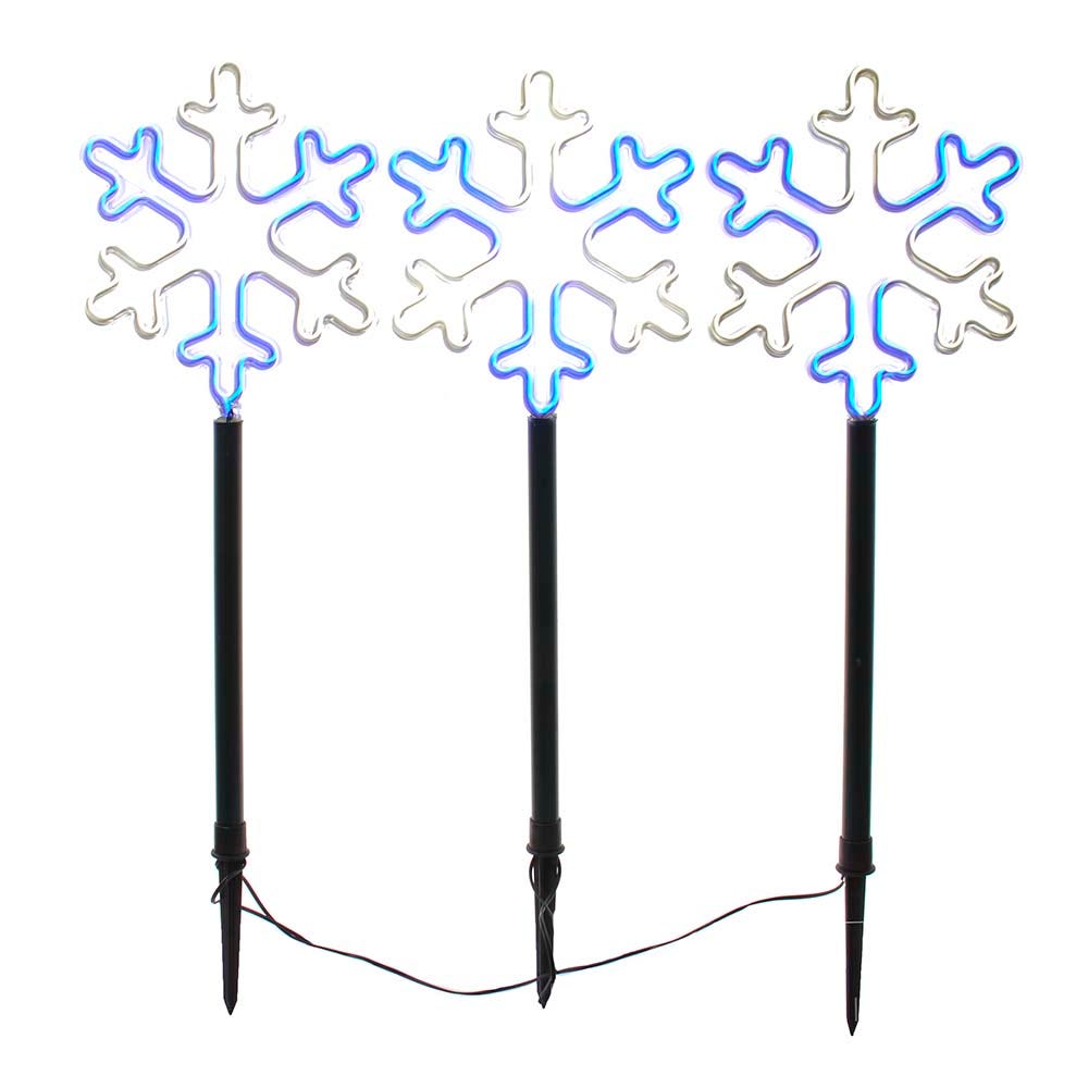 Picture of Kurt Adler AD2822 26 in. LED Snowflake Yard Stake Set&#44; Multi Color