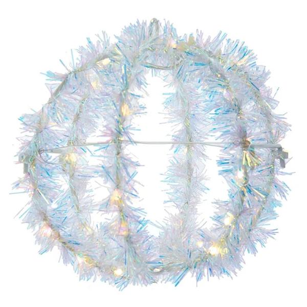 6 in. LED Tinsel Foldable Sphere, Warm White