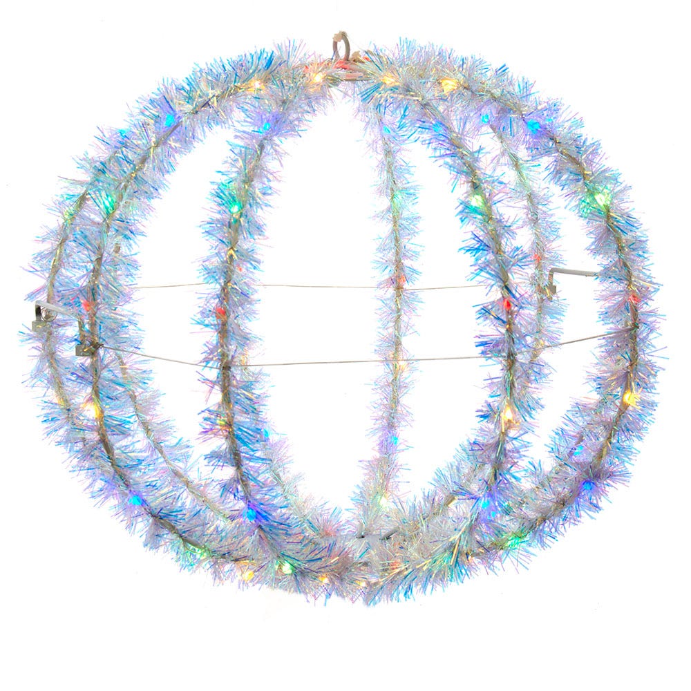 12 in. LED Tinsel Foldable Sphere, Multi Color