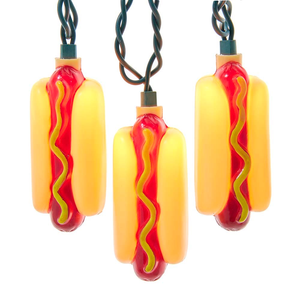 Kurt S. Adler UL4332 UL 10-Light Hot Dog Light Set, Multi Color