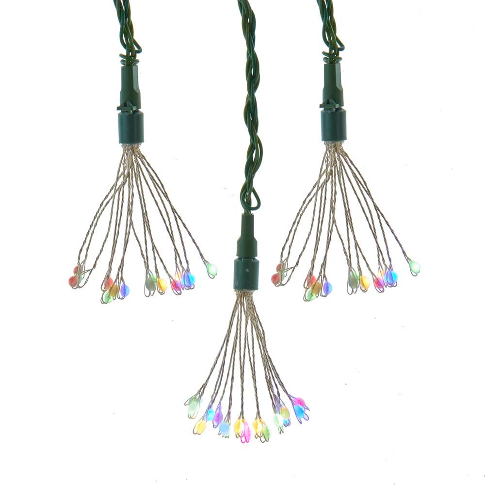 75-Light Cluster Twinkle LED Lights with Wire Multi Color & Green