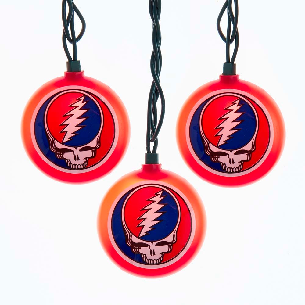 Kurt Adler GD7211 10-Light Grateful Dead Disc Light Set