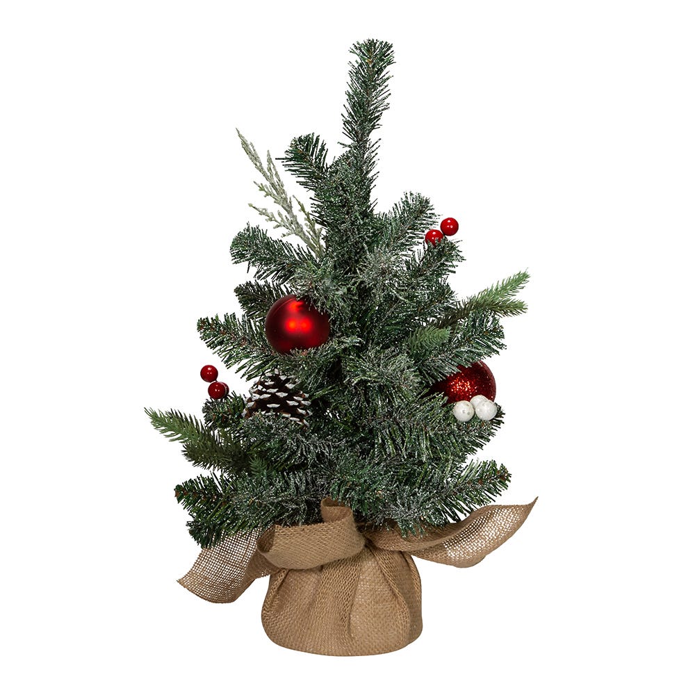 18 in. Pinecones, Balls & Berries Tree with Burlap