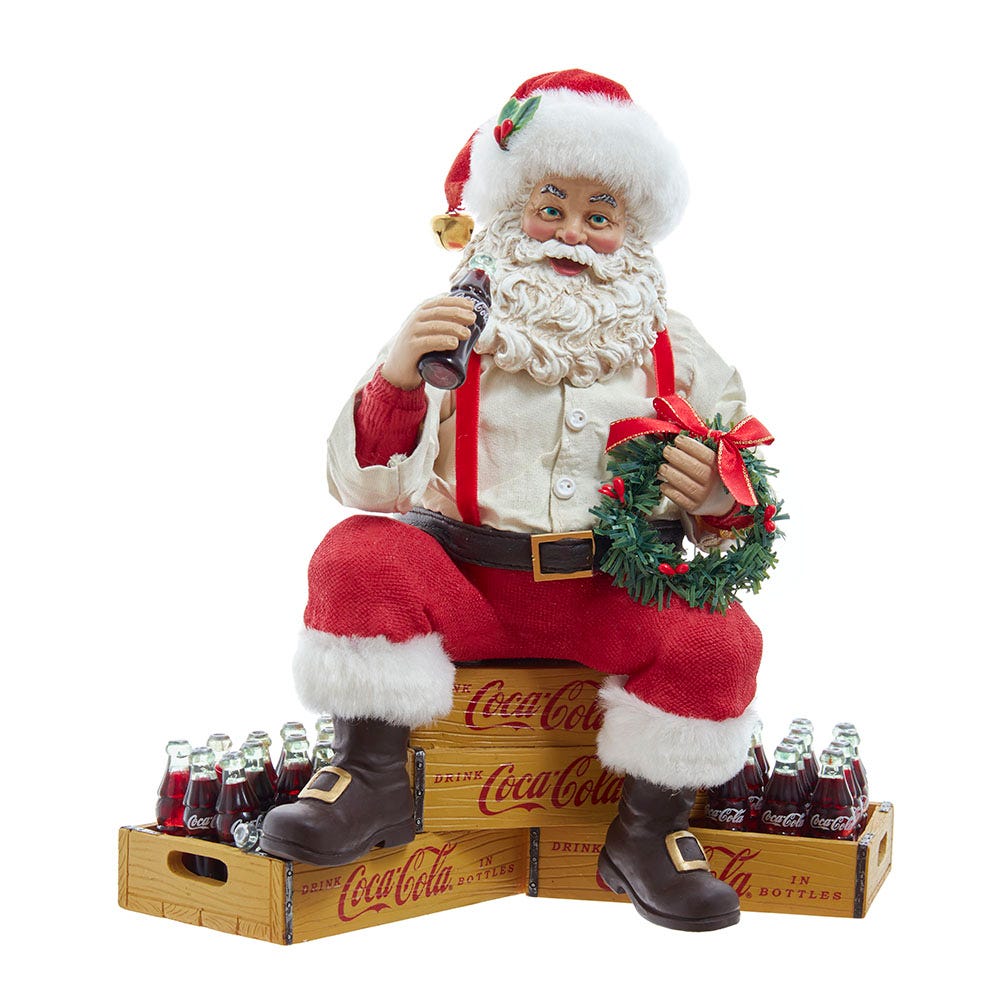 Picture of Kurt Adler CC5212 9 in. Coca-Cola Sitting on Crates Santa