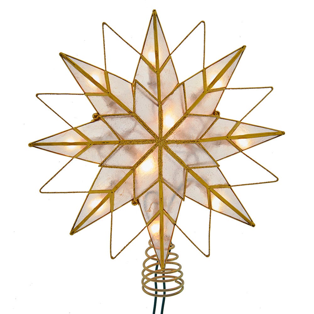 9.65 in. UL 10-Light 8-Point Capiz Star Lighted Tree Topper