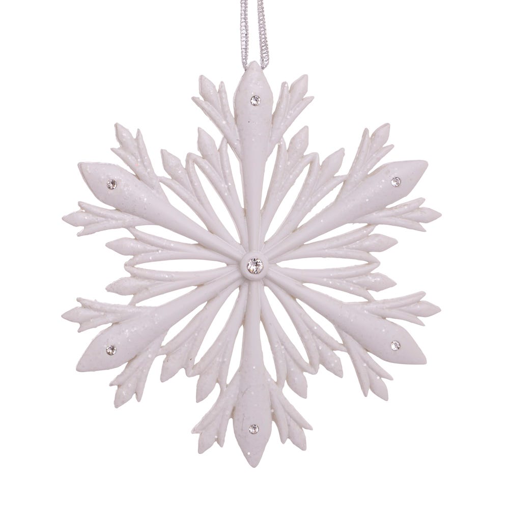 Kurt Adler E0559 4 in. Elegant Snowflake Ornament with Swarovski Elements