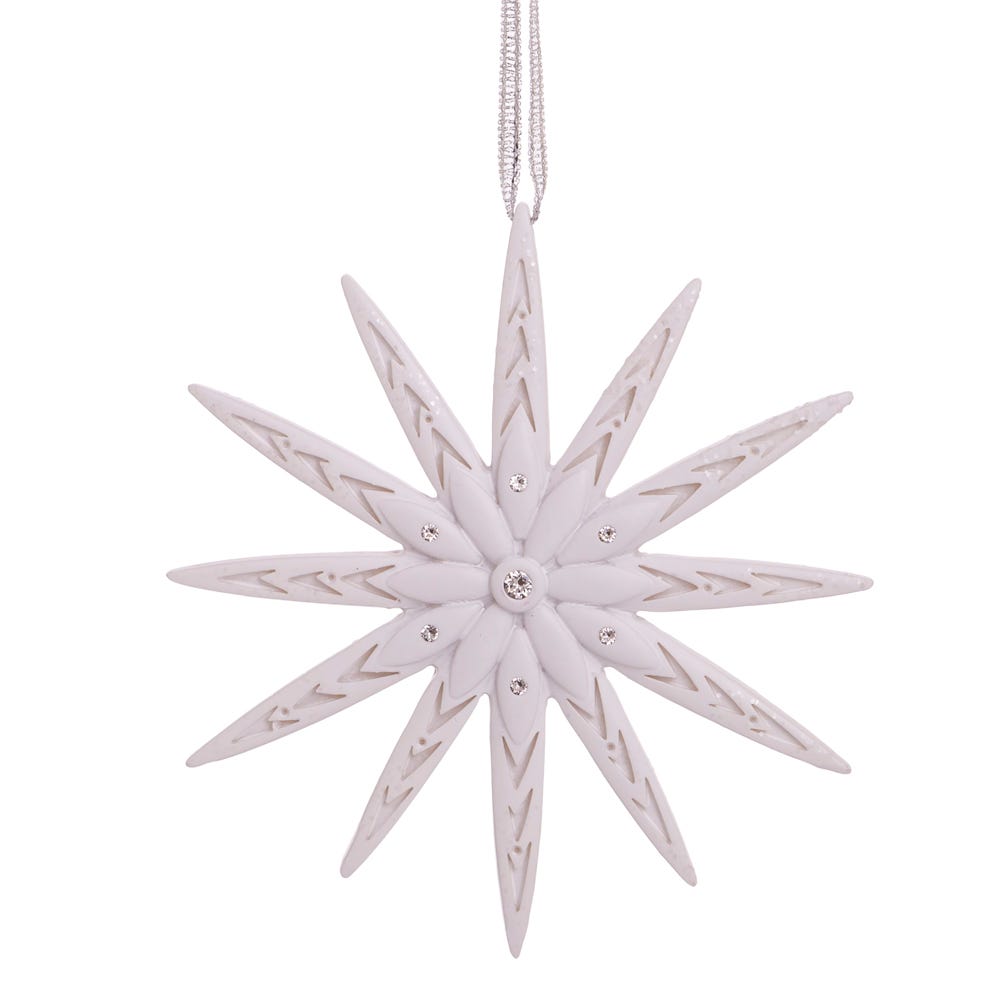 Kurt Adler E0560 4 in. Modern Snowflake Ornament with Swarovski Elements