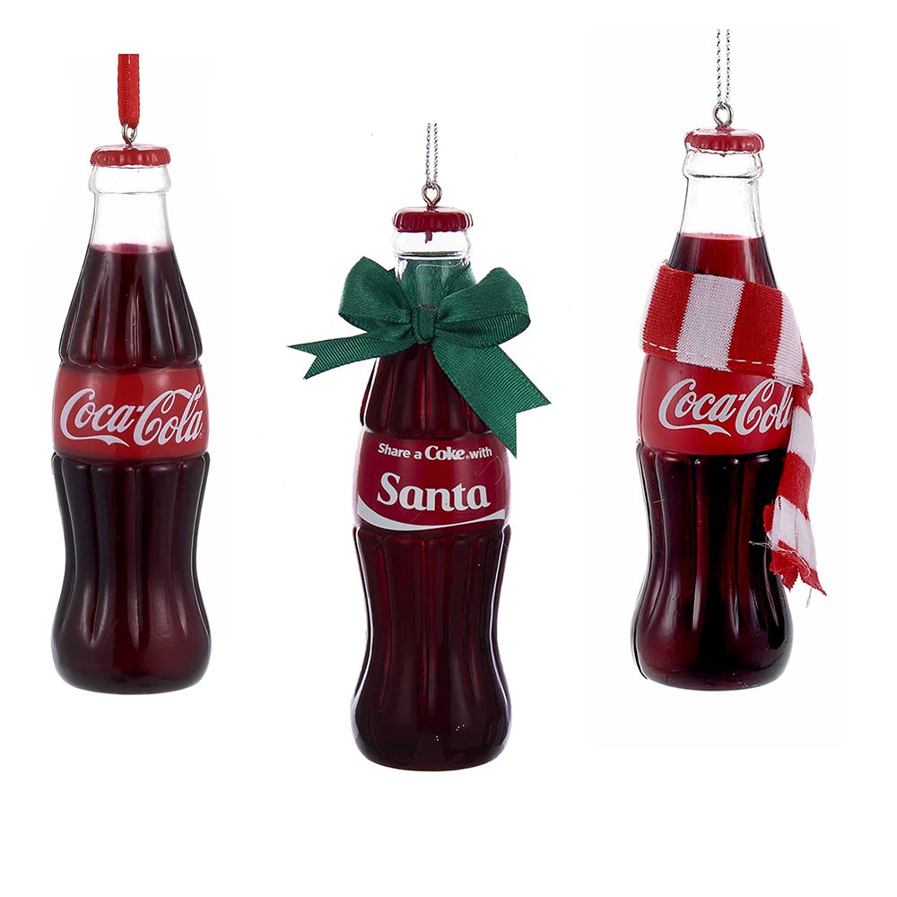Picture of Coca-Cola CC1121ST 4.75 in. 3 Piece Bottle Blow Mold Ornaments Set