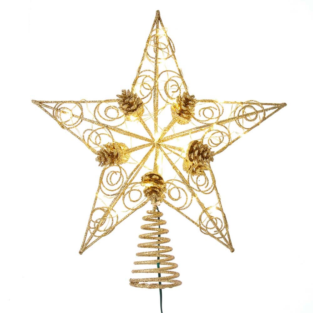 Picture of Kurt Adler AD2801 11.75 in. 30-Light Fairy Star Tree Topper, Light Gold