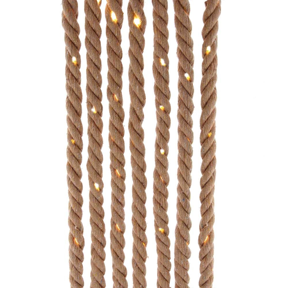 9.8 ft. 30-Light Battery-Operated Rope Superbright LED Light Set, Natural Brown & Warm White