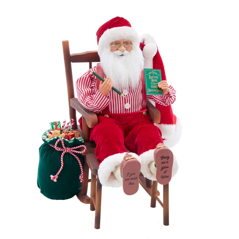 Picture of Kurt Adler KK0075 16 in. Kringle Klaus Sitting Chair Santa
