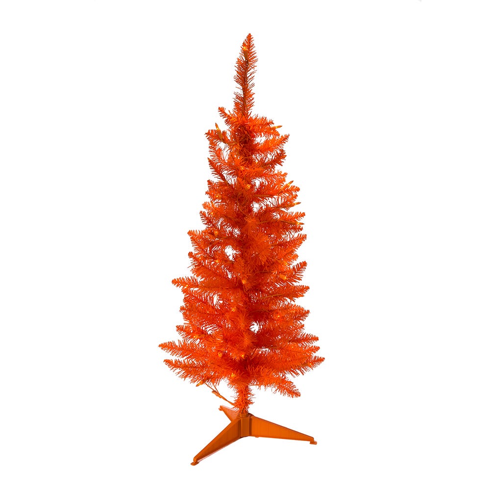 3 ft. Pre-Lit Slim Orange Christmas Tree