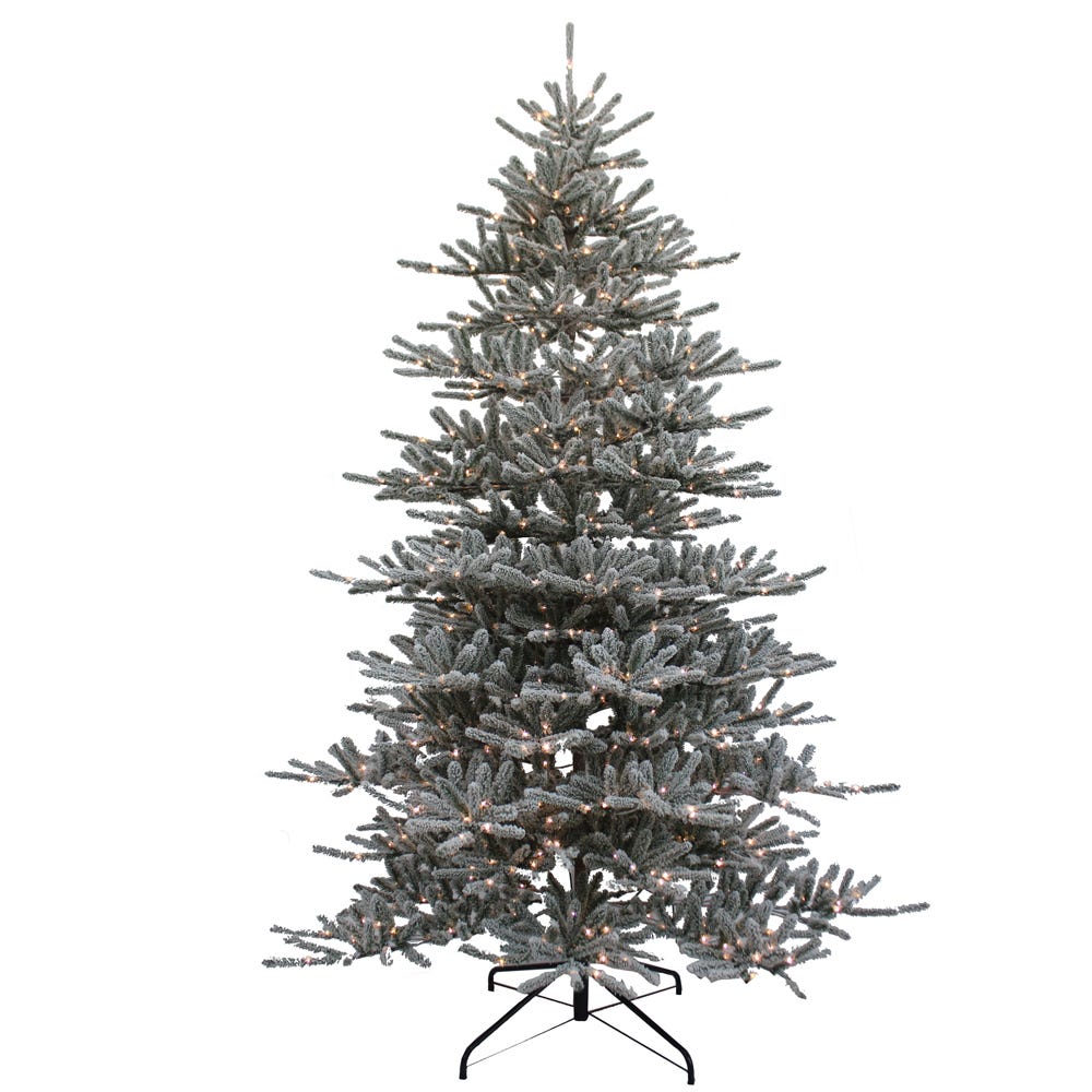 Kurt S. Adler TR1412LEDWW 9- ft. Pre-Lit Warm White LED Flocked Vail Pine Artificial Tree -  kurt S Adler Inc