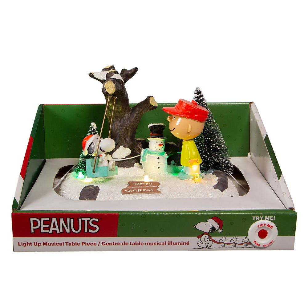 Picture of Peanuts PN5211 6.75 in. Kurt Adler Battery-Operated Snoopy on Swing Lit Musical Table Piece