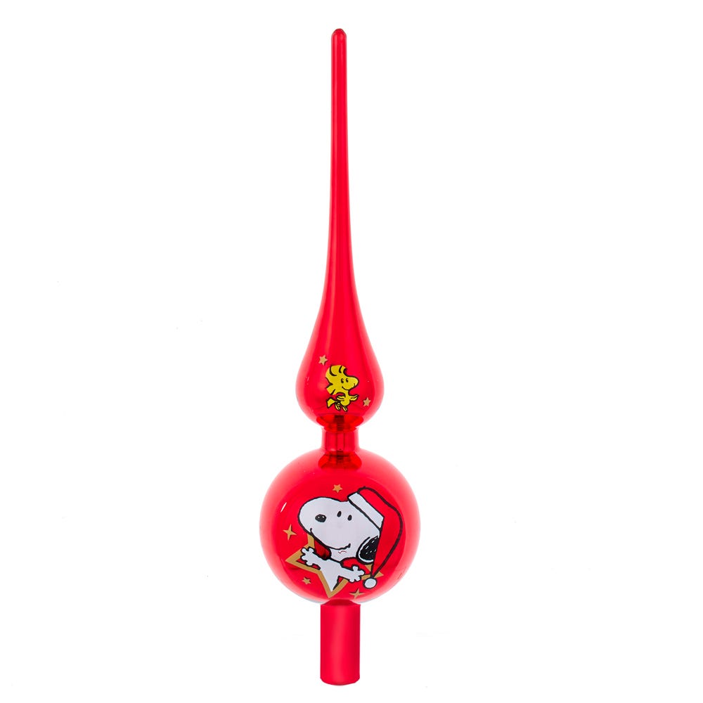 PN4221 12 in. Kurt Adler Snoopy Glass Tree Topper