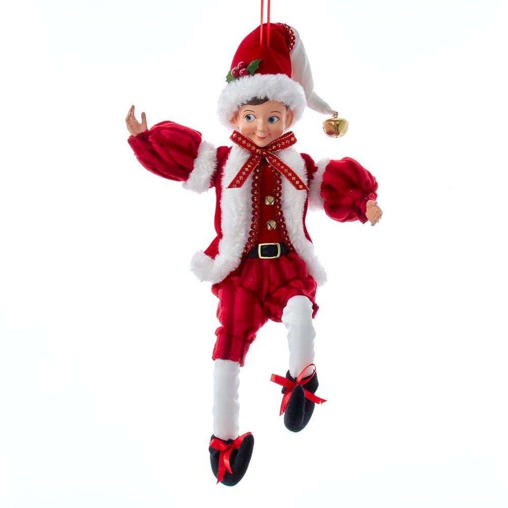 15 in. Red & White Kringle Klaus Elf Ornament