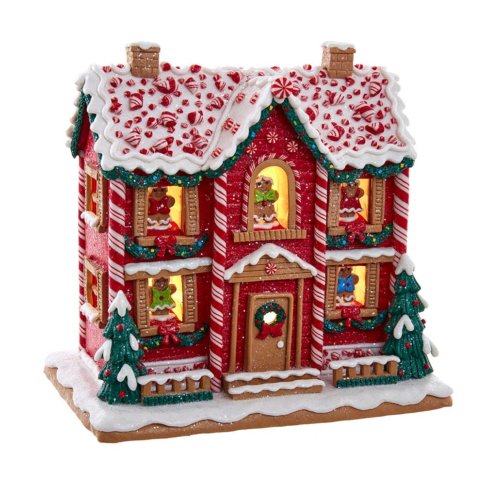 Kurt S. Adler GBJ0029 9.5 in. Battery-Operated Gingerbread LED House with Music Box