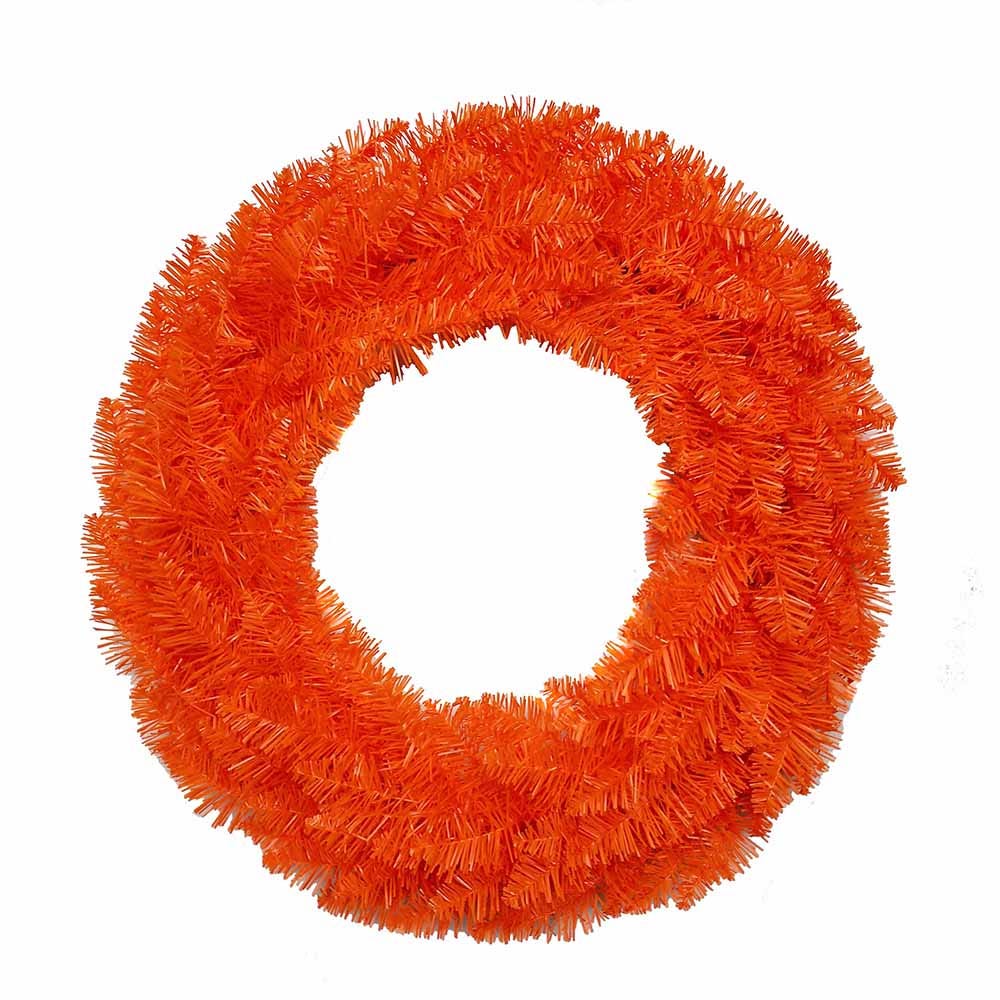 24 in. Unlit Orange Wreath