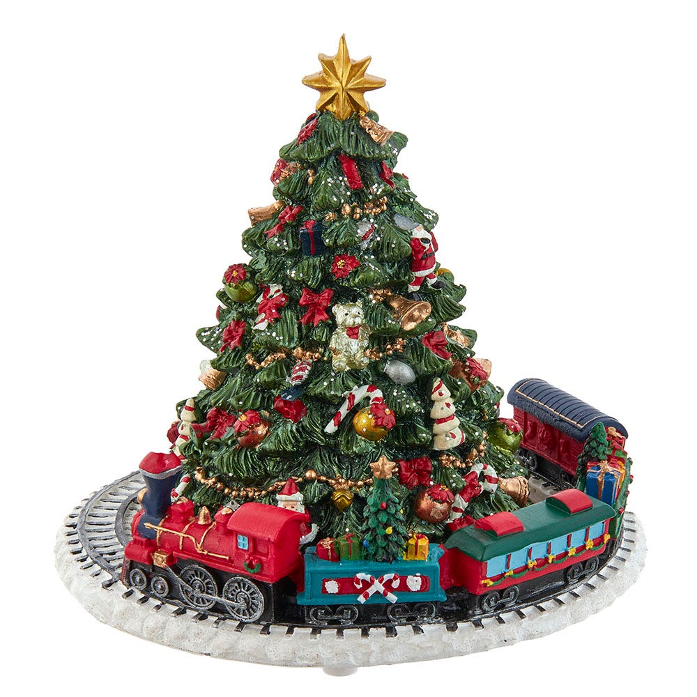 6 in. Christmas Tree with Revolving Train Music Box