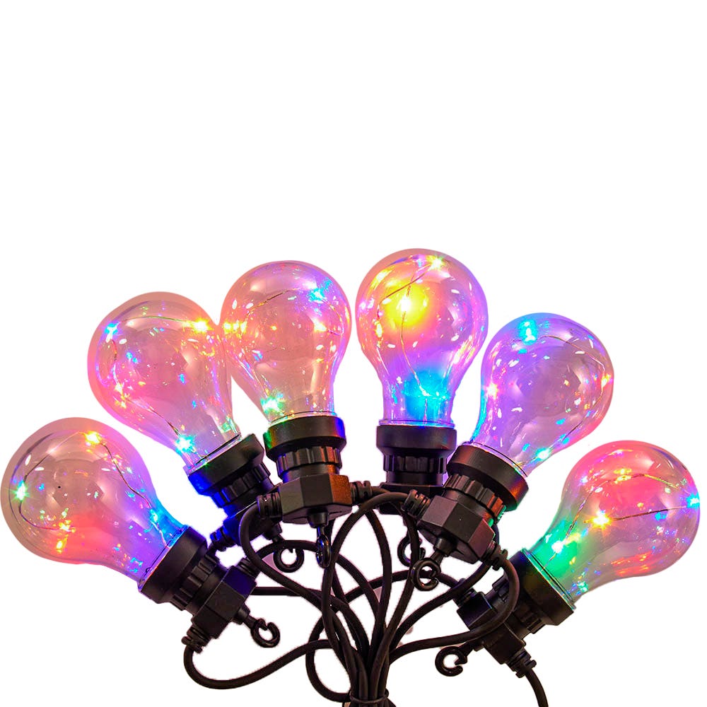 40-Light Edison Bulb Set with Multicolor Fairy Lights