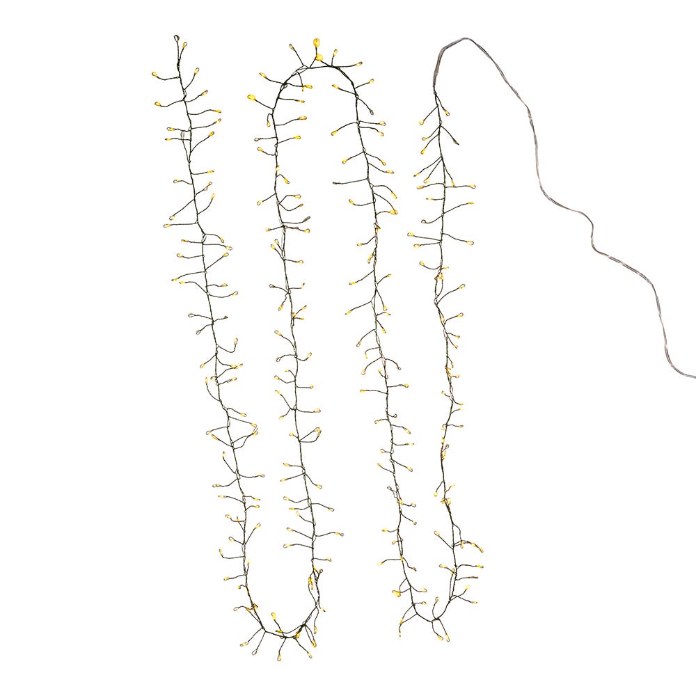 240-Light Twinkle Cool White LED LED Cluster Garland with Green Wire