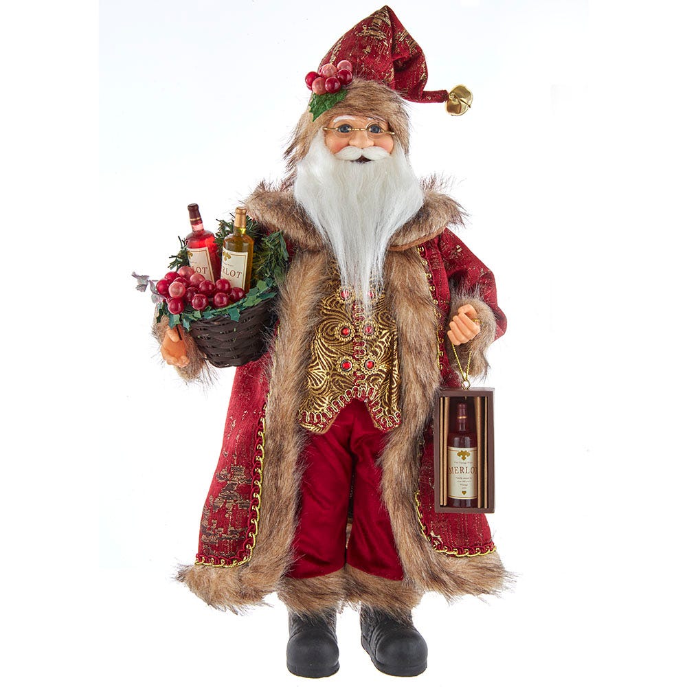 17 in. Kringle Klaus Wine Santa