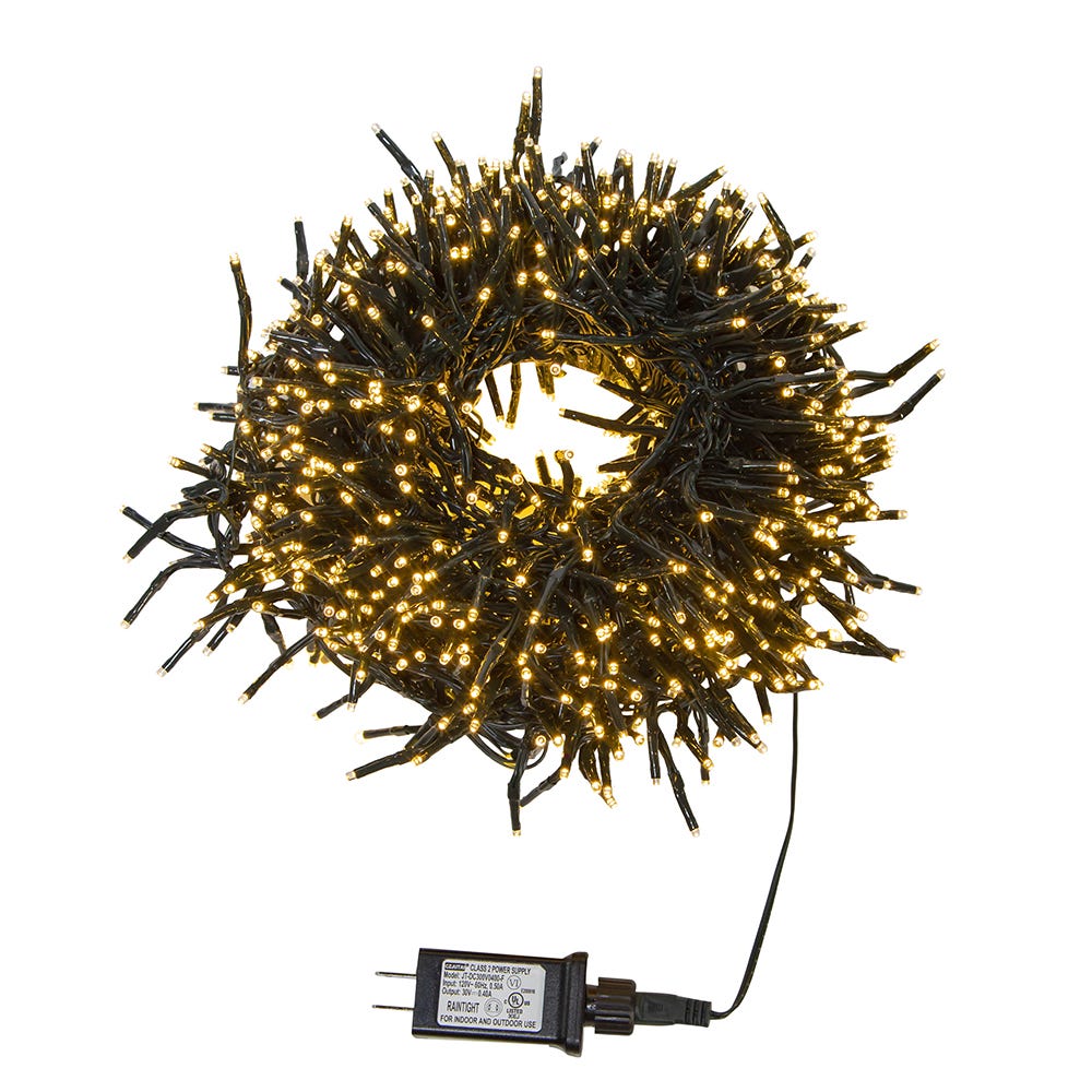 16 ft. 480-Light Connectable Warm White LED Cluster Garland