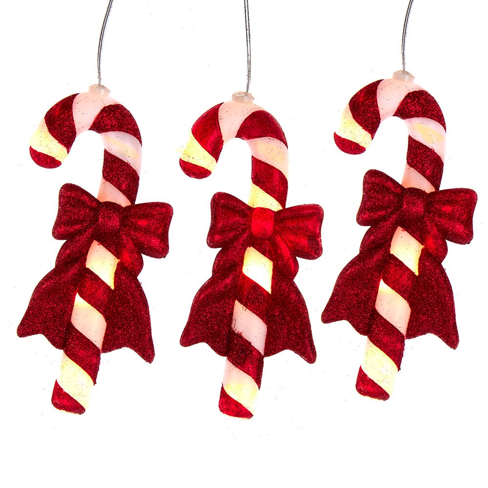 30-Light Battery-Operated Candy Canes Light Set - 5 Piece