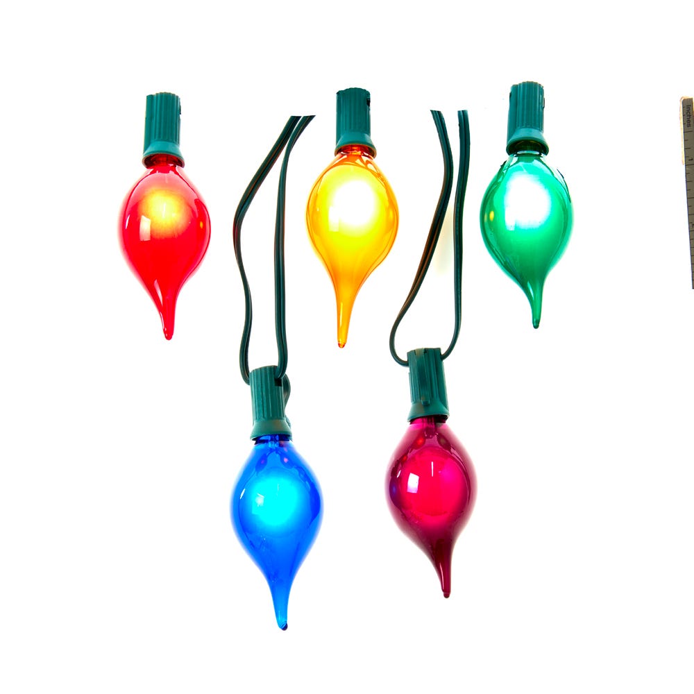 10-Light G45 Multicolor Teardrop Light Set with UL Certified