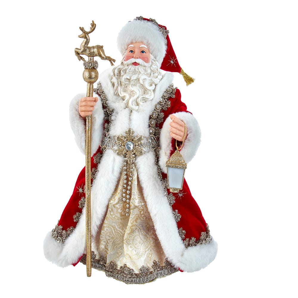 10.5 in. Fabrich Regal Red Santa Table Piece