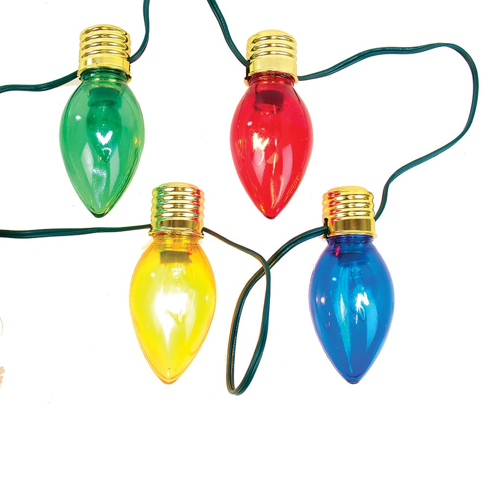 10-Light Multicolor Giant C7 Bulb Light Set with UL Certified