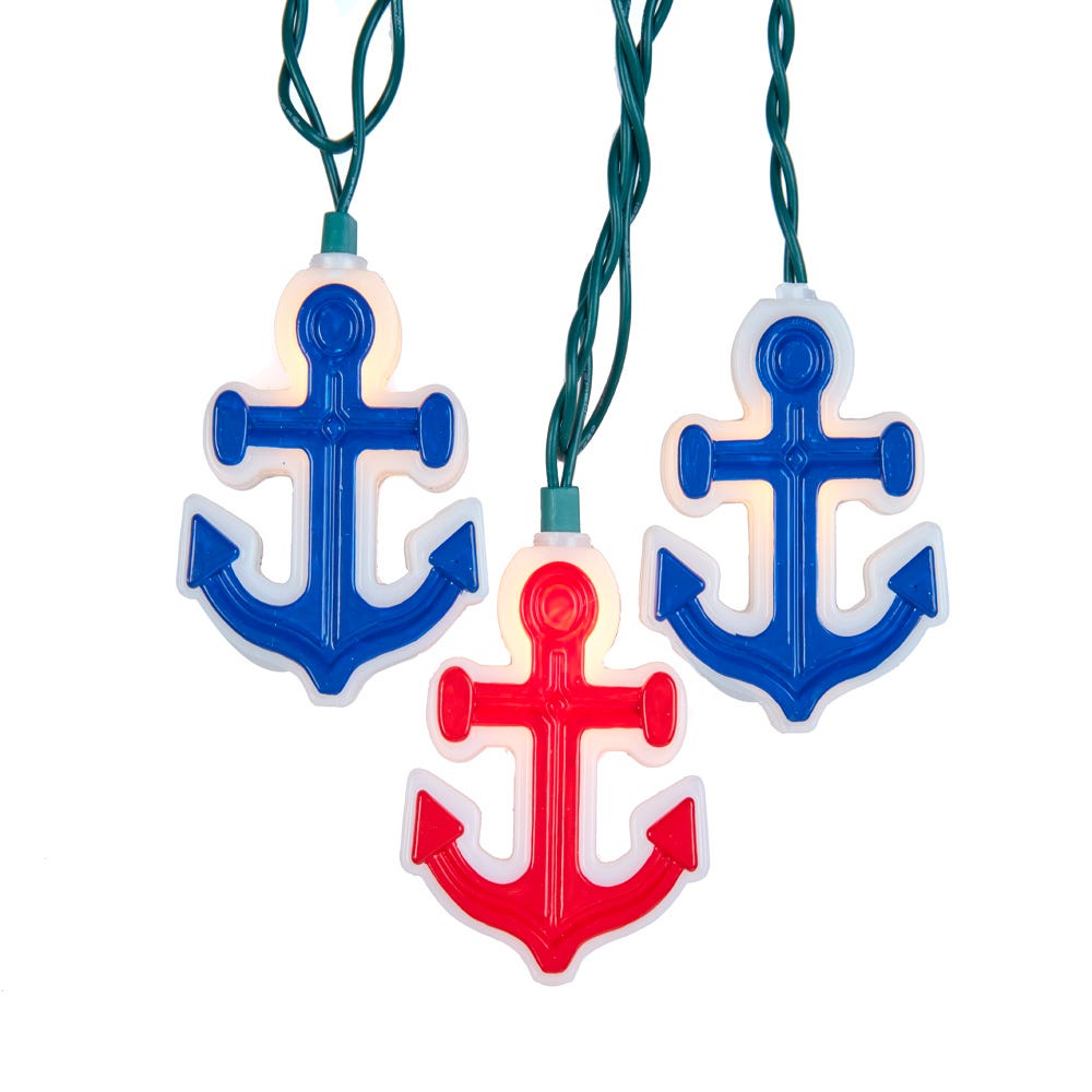 10-Light Red & Blue Anchor Light Set with UL Certified