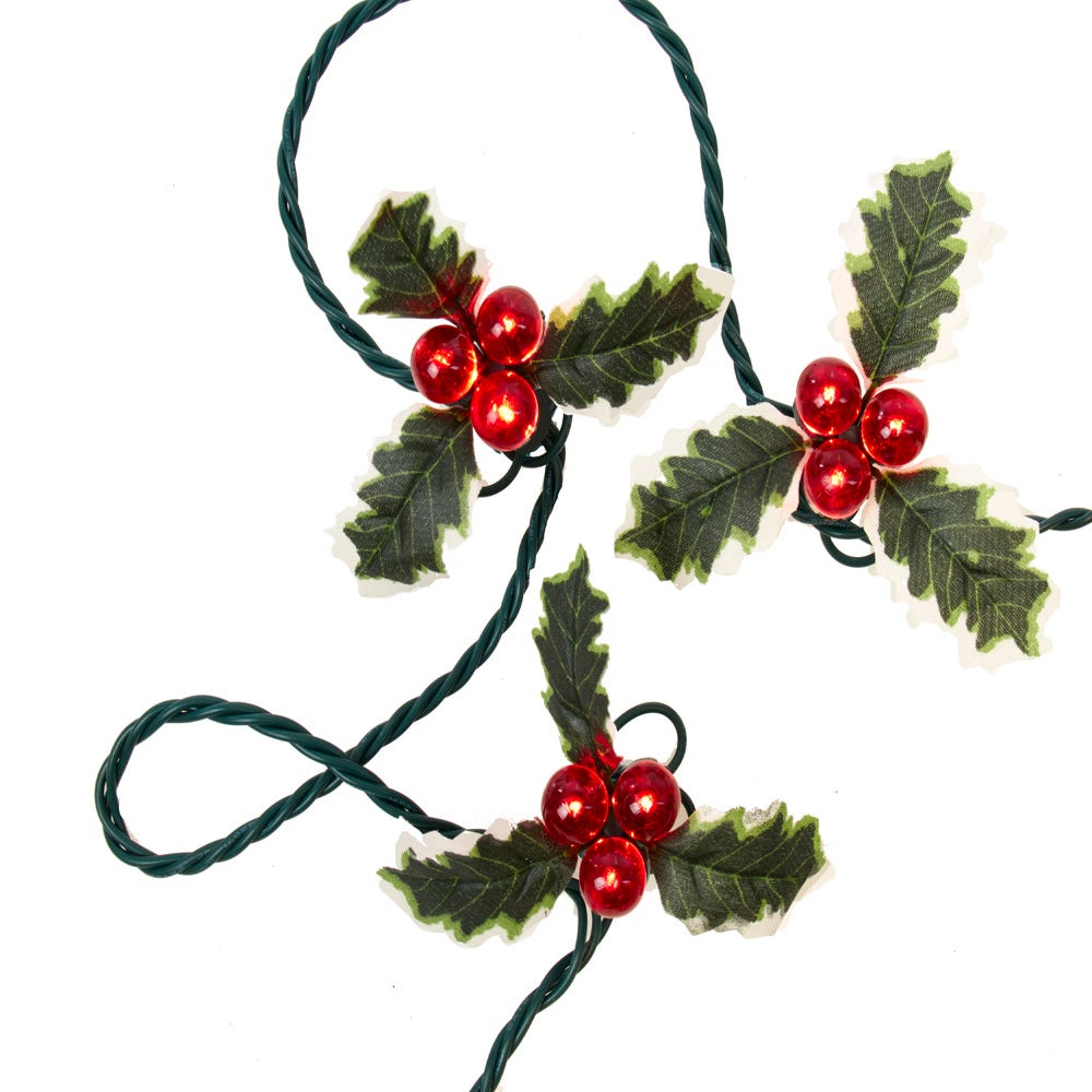 36-Light Holly Berry Clusters Light Set with UL Certified