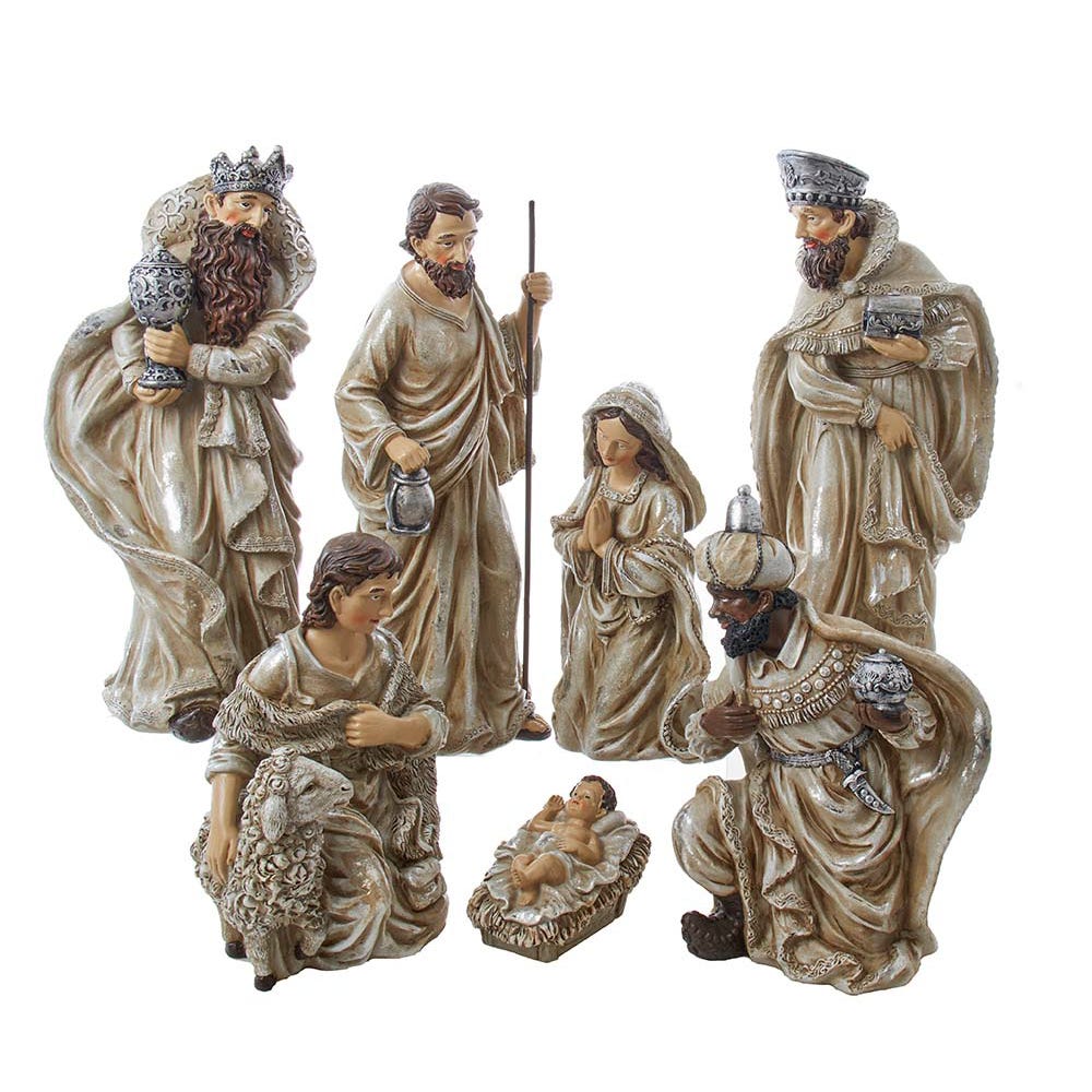 3-13 in. Resin Nativity Table Piece Figurine - 7 Piece
