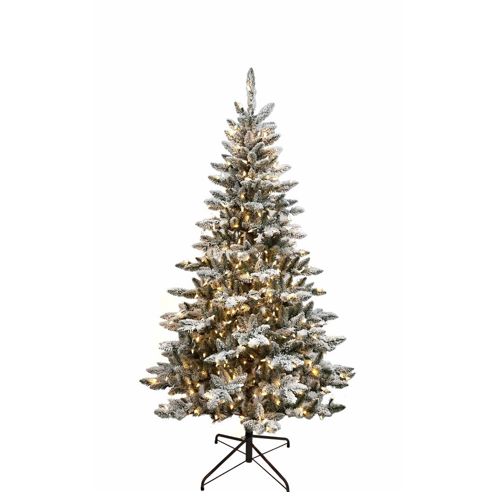 Kurt S. Adler TR71600FLEDWW 6 ft. Pre-Lit Warm White LED Snow Pine Artificial Tree -  kurt S Adler Inc