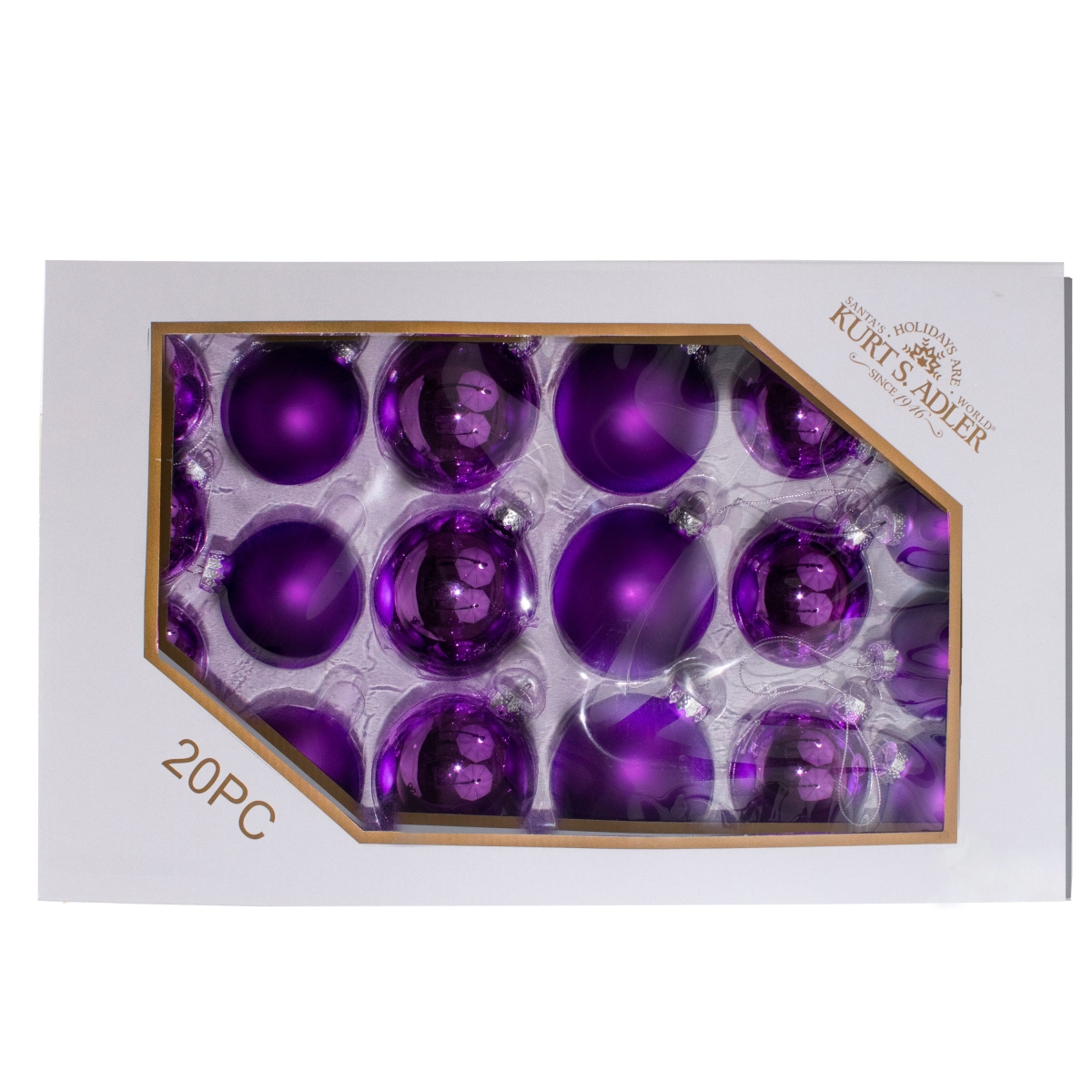 60-80 mm Shiny & Matte Purple Balls Set - 20 Piece