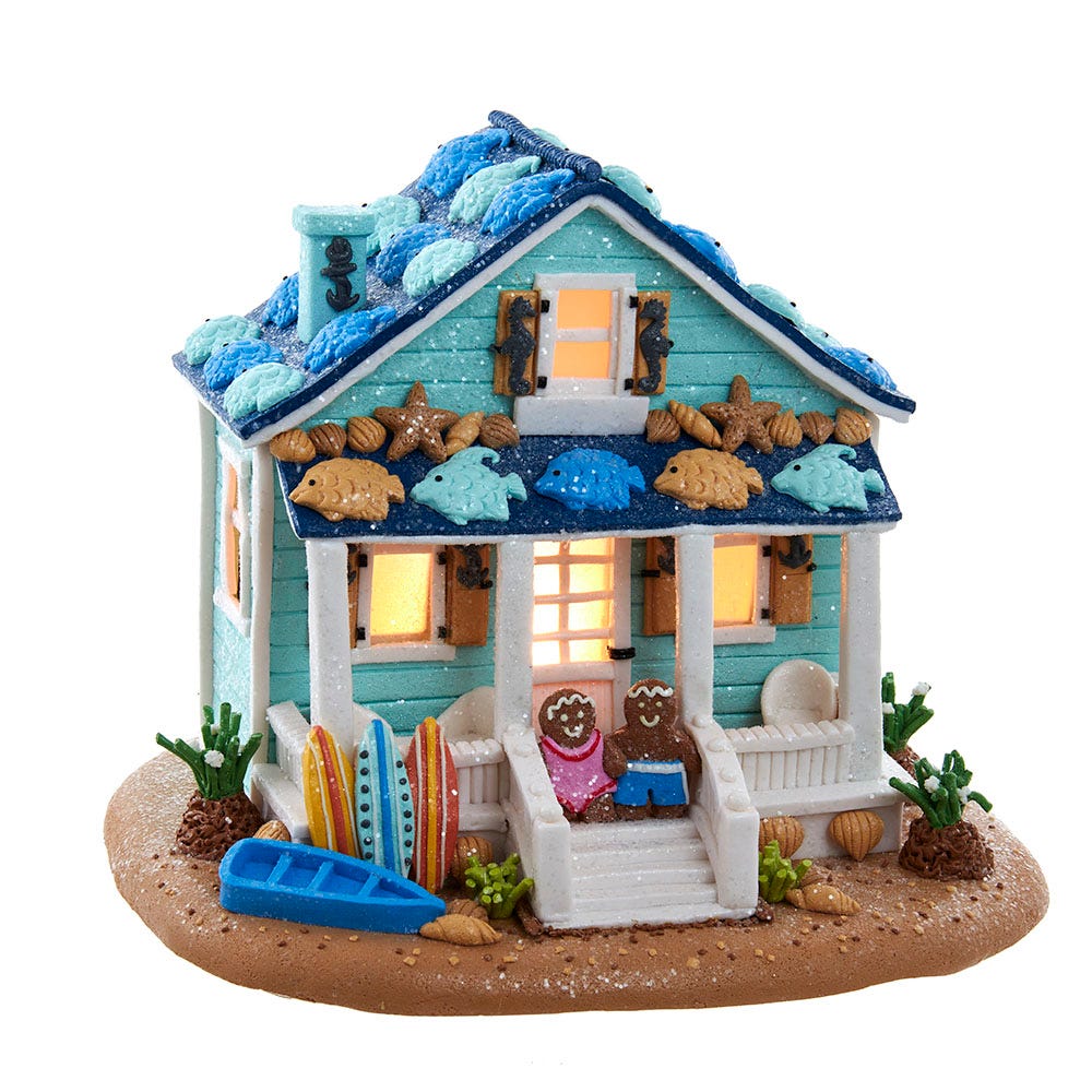 8 in. Gingerbread Beach House with C7 Bulb
