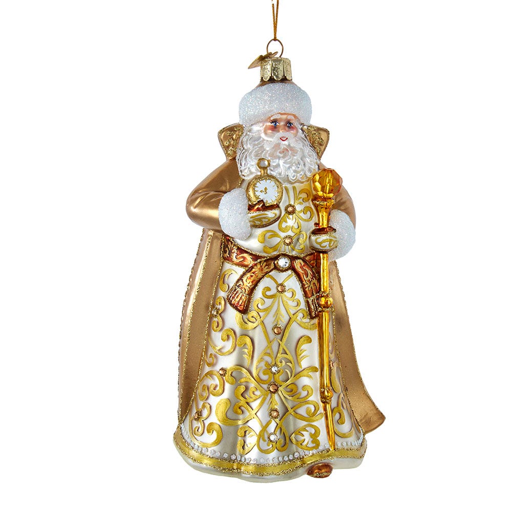 7 in. Bellisimo Elegant Gold Santa Ornament