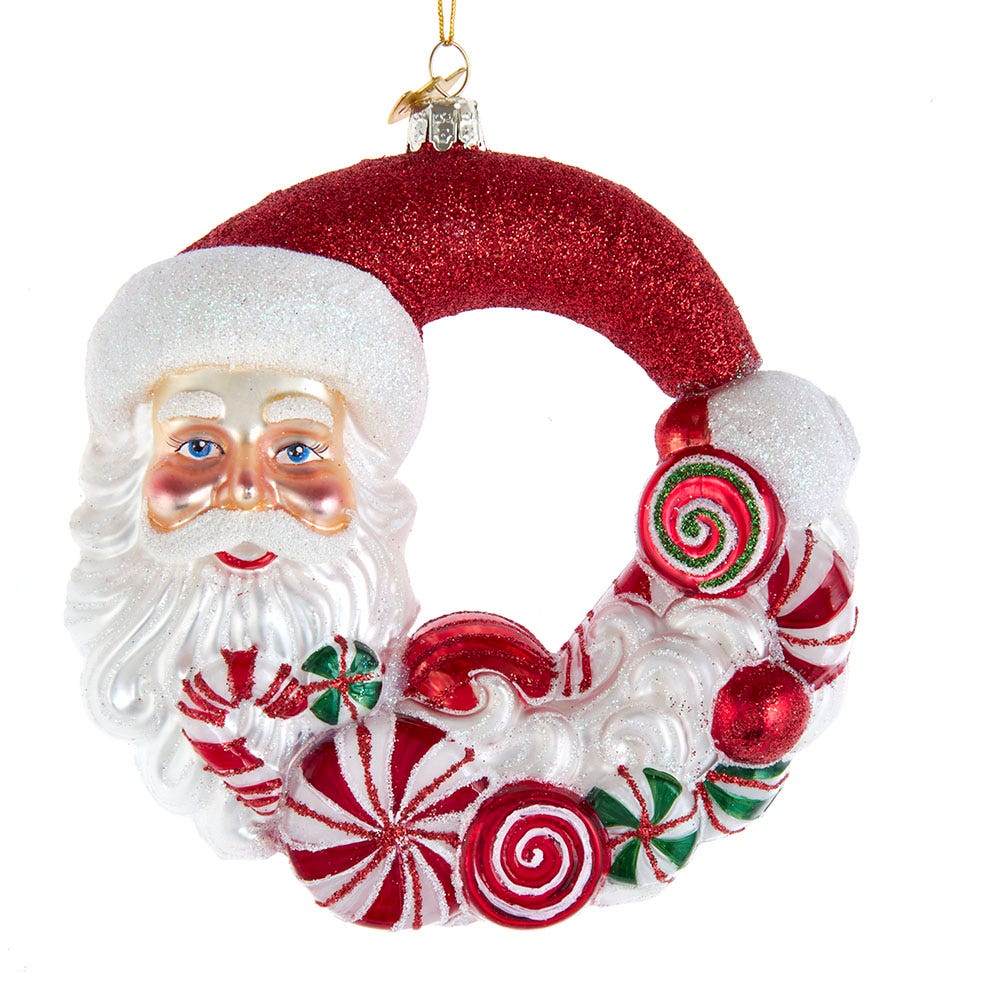 7 in. Bellisimo Santa Candy Wreath Ornament