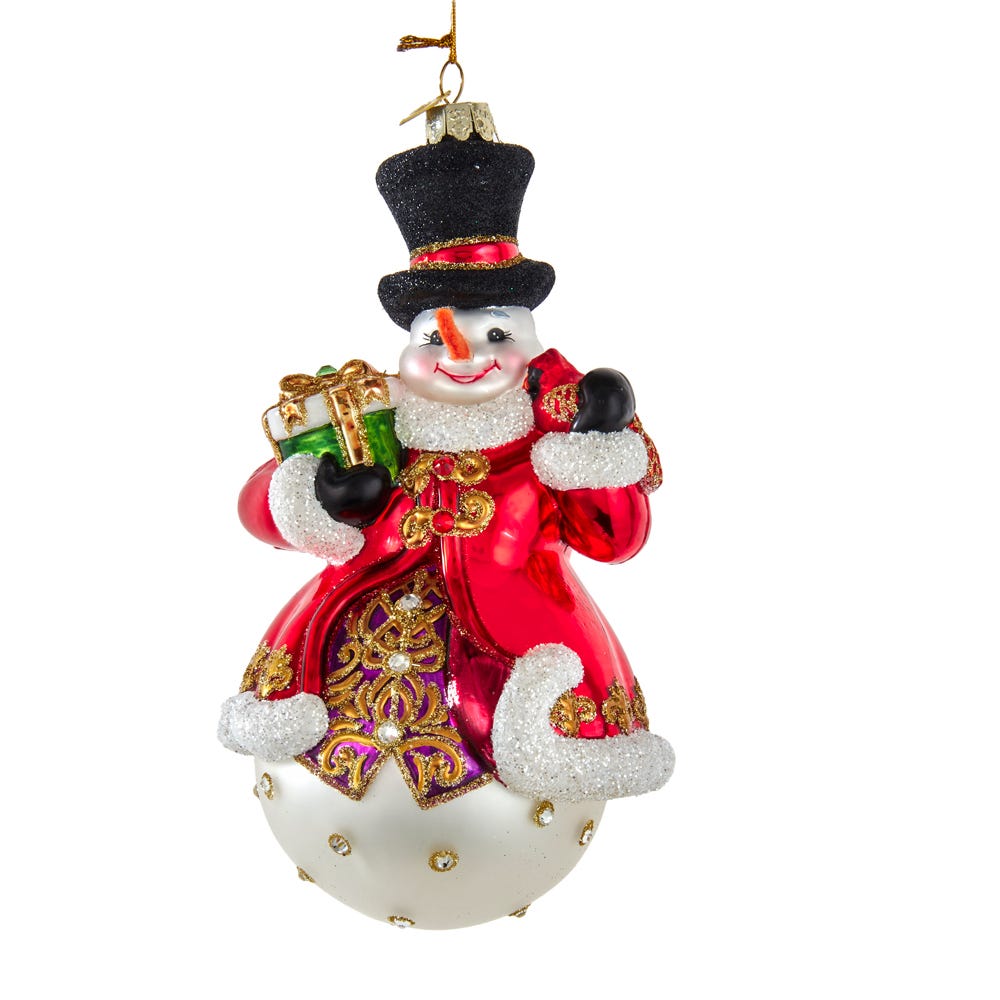 Kurt S. Adler BELL0012 7 in. Bellisimo Snowman with Top Hat Ornament