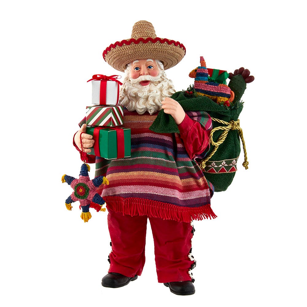 Kurt S. Adler FA0168 11 in. Fabrich Musical Mexican Santa