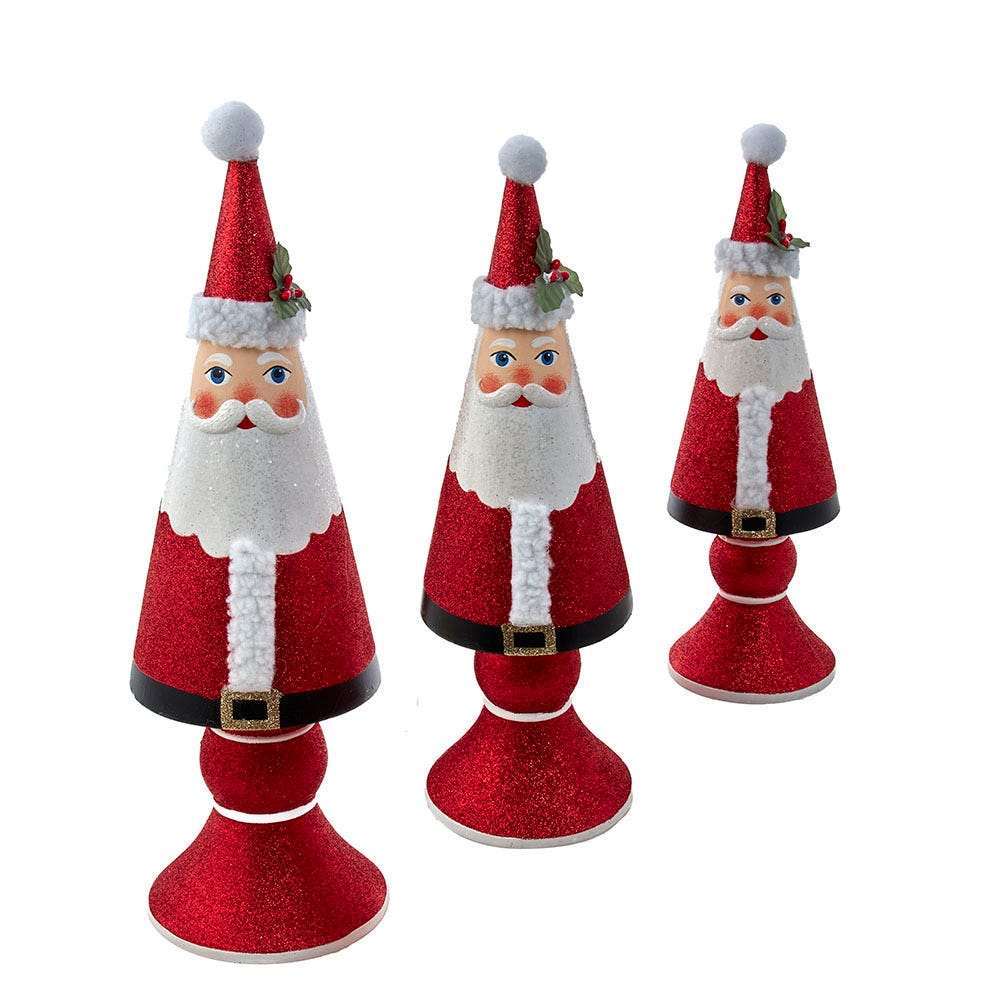 10-14 in. Wooden Santa Tree Table Pieces Set - 3 Piece