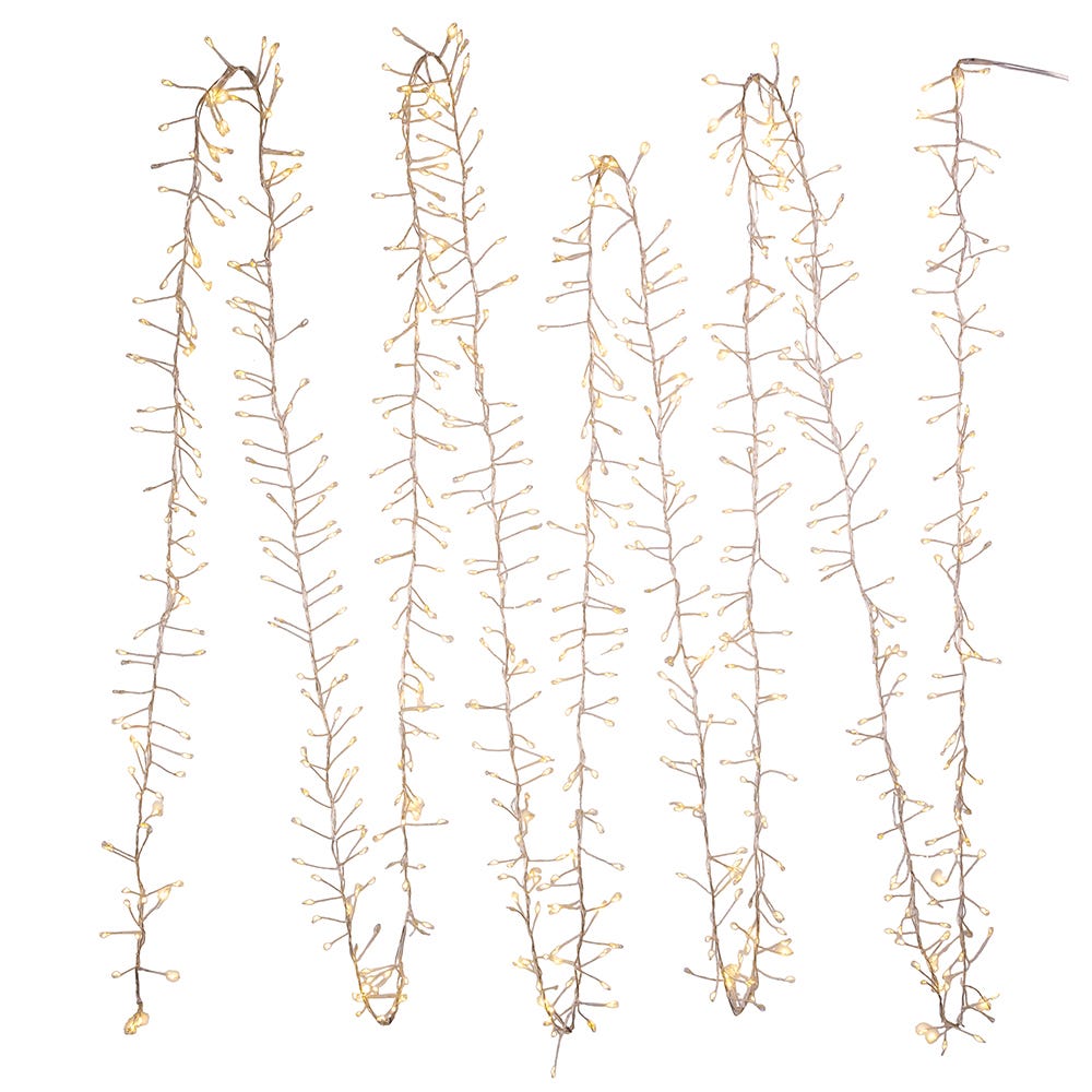 24 ft. 720-Light Warm White Twinkle LED Fairy Cluster Garland