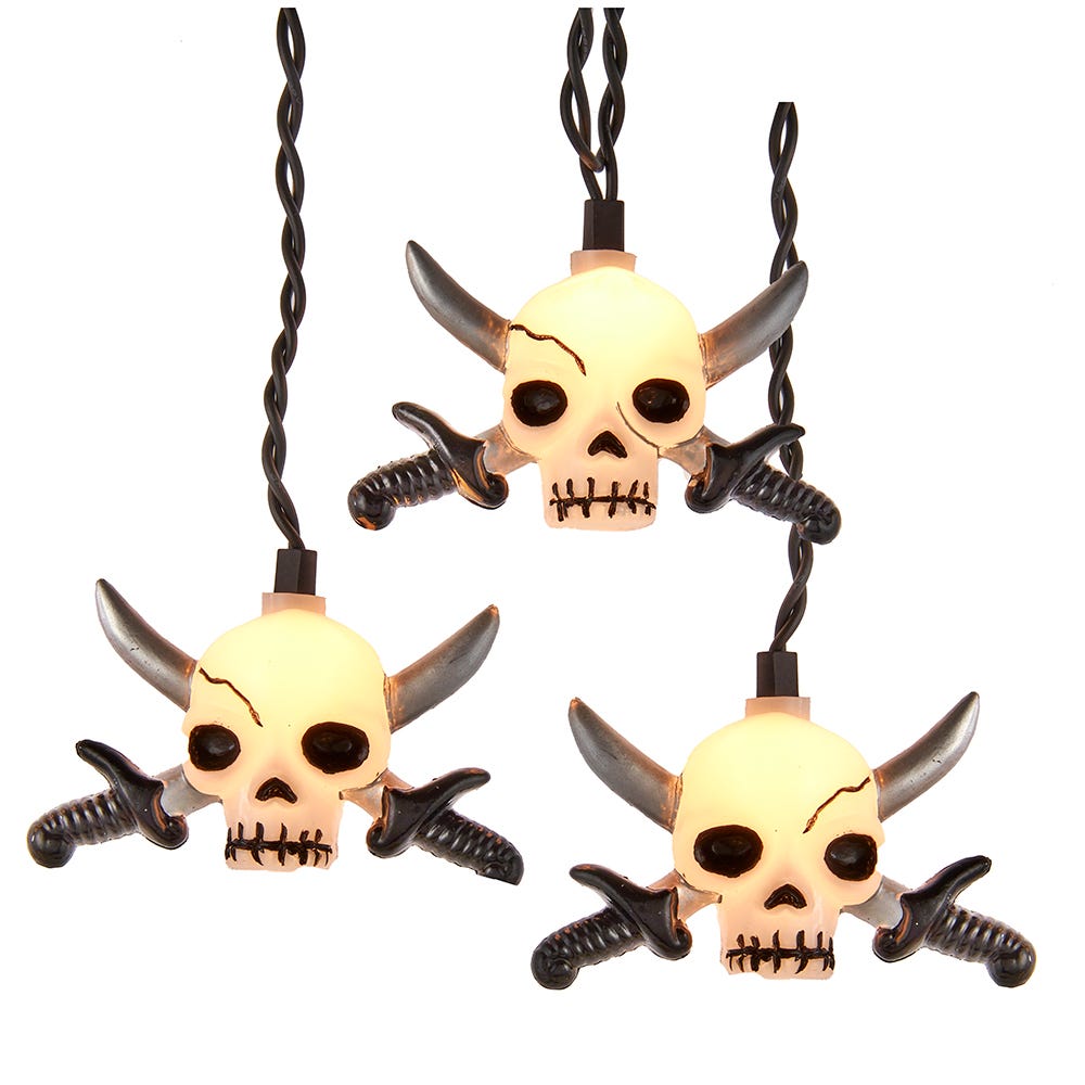 10-Light Skull Silver Sword Light Set with UL Certified