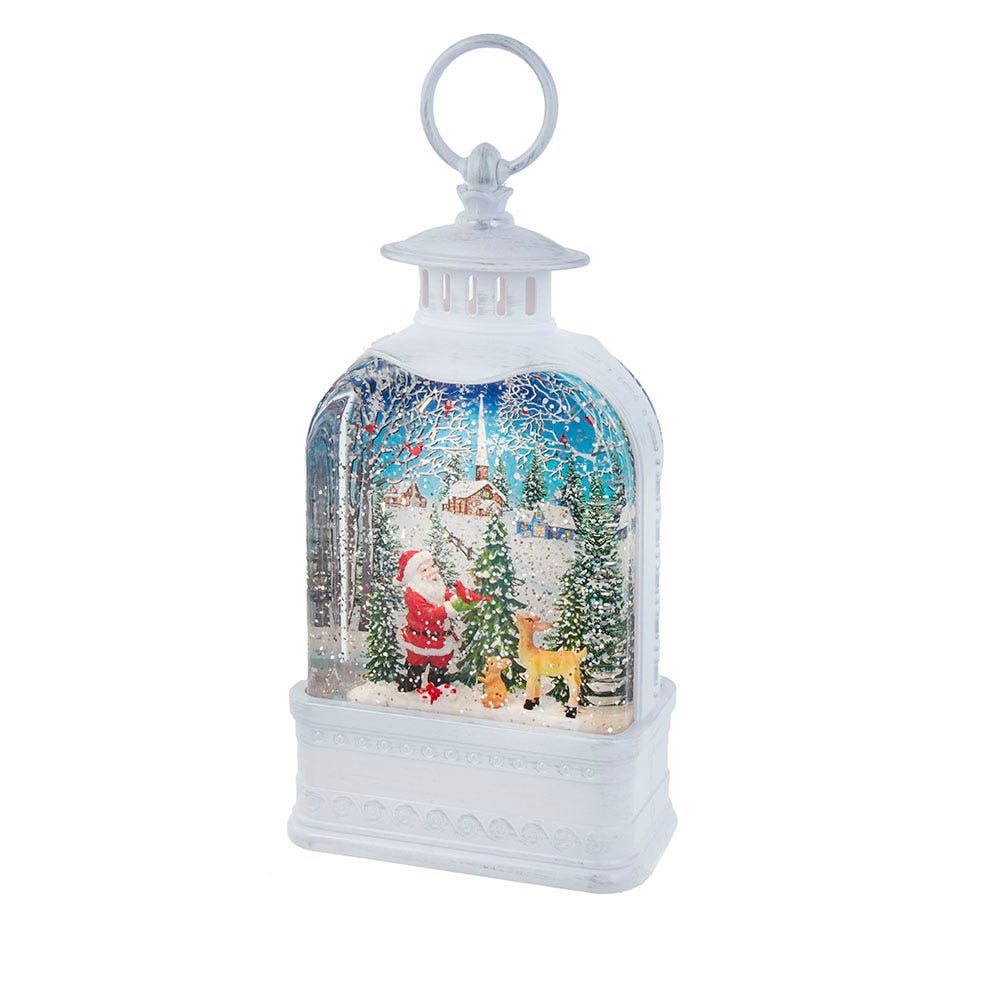 9.5 in. Battery-Operated Lighted Santa Water Lantern