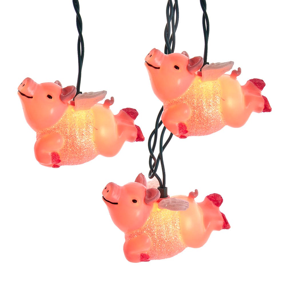 10-Light Flying Pig Light Set with UL Certified