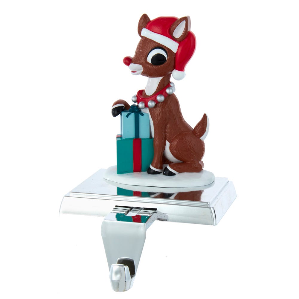 Picture of Rudolph The Red Nose Reindeer RU5223 6.5 in. Kurt Adler Rudolph with Presents Stocking Holder